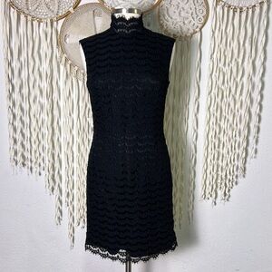 Carmen Marc Valvo | Bergdorf Goodwin Black Lace Sleeveless Dress Size 10